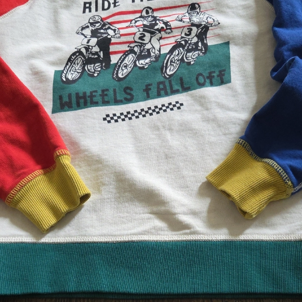Hanna Andersson Red and Blue Motorcycle Graphic Hoodie - Picture 3 of 3